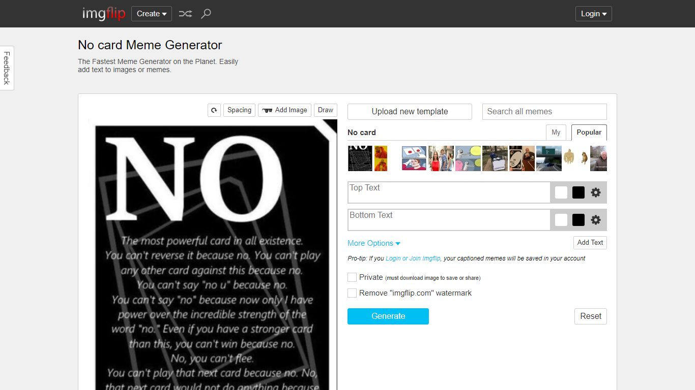 No card Meme Generator - Imgflip
